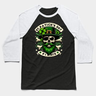 St. Patrick’s Pirate Skull Baseball T-Shirt